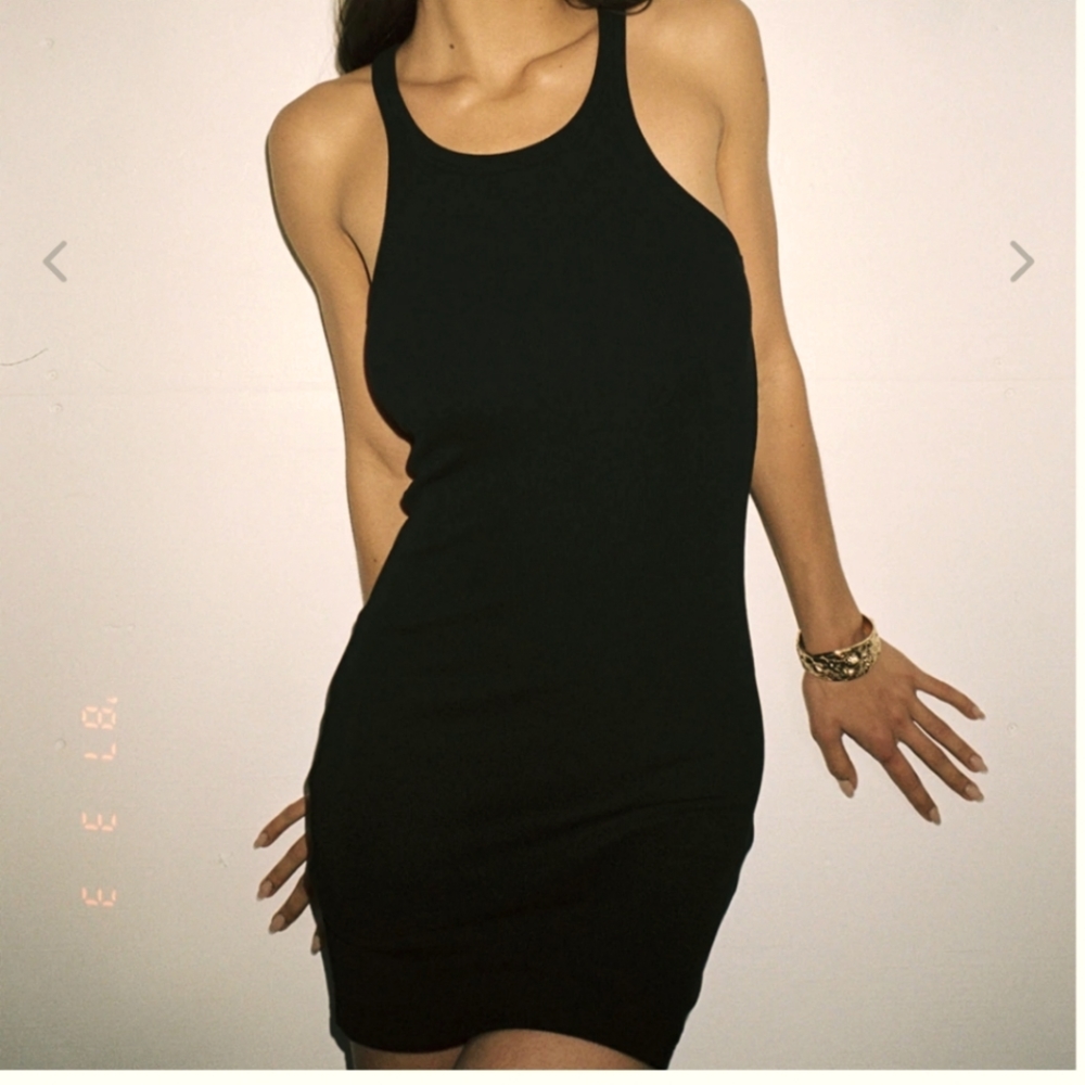 LNA Ribbed Skinny Racer Dress